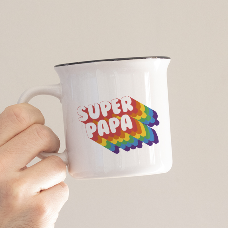 Mug Super Papa rainbow