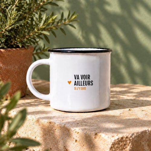 Mug céramique Va voir ailleurs – humour grinçant